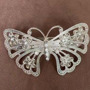 Vintage Butterfly with Crystals Hair Clip